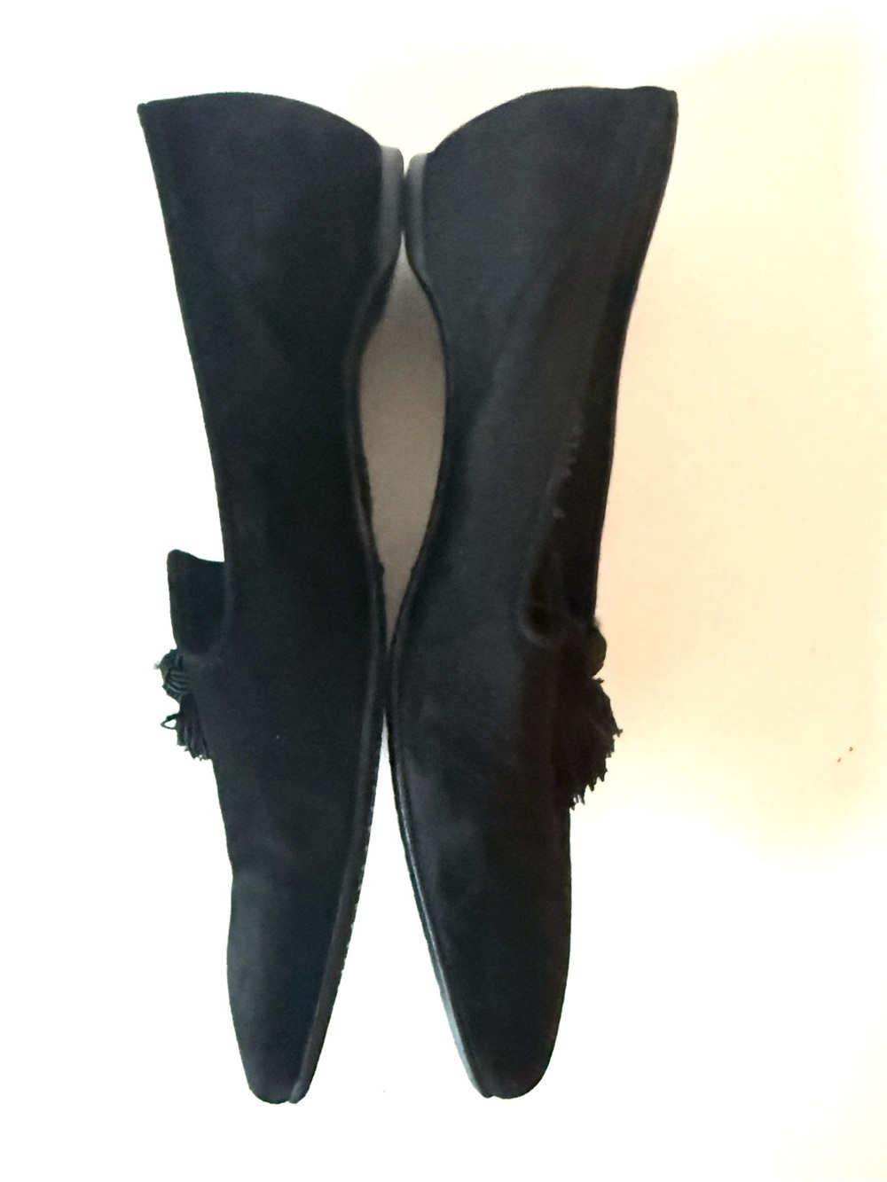 Stuart Weitzman Tasstrio Suede Black Square Tassel Loafer Slip On Whimsical - Picture 9 of 15